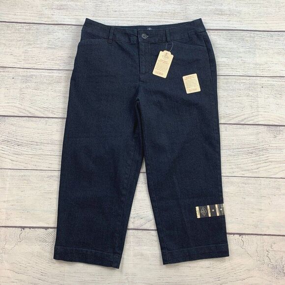 St. John's Bay Capri Jean 6 Dark Wash Secretly Slender Inseam 19" New NWT - Picture 1 of 13
